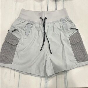 Lululemon Gray Cargo Shorts with Drawstring. Size 2